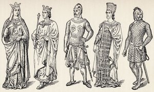 Costumes of the thirteenth century Spanish kings and nobles, Spain, from 